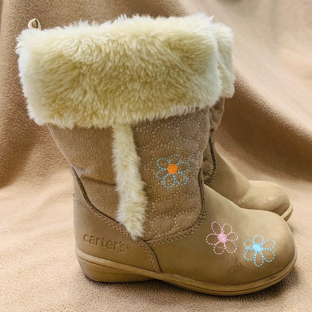 Carters Toddler Girls Boot with Faux Trim